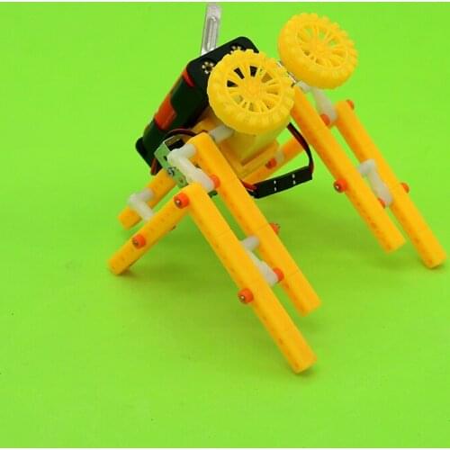 DIY Childrens science and technology small production small invention hand-assembled model eight-foot electric crawling robot