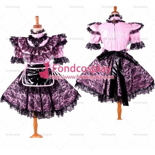 Sissy maid pvc dress lockable Uniform cosplay costume Tailor-made[G2116]