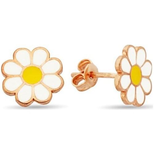 Argentum Concept-Silver Rose Daisy Earrings-K088701