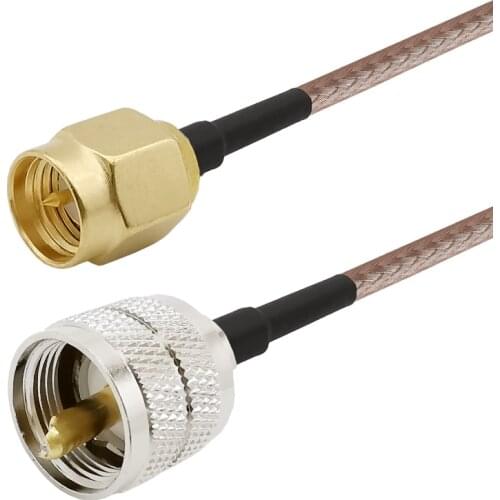 RG316 Cable UHF PL259 Male Plug to SMA Male Plug Connector RF Jumper pigtail SMA to UHF PL-259 Cable for Ham Radio 10CM-10M