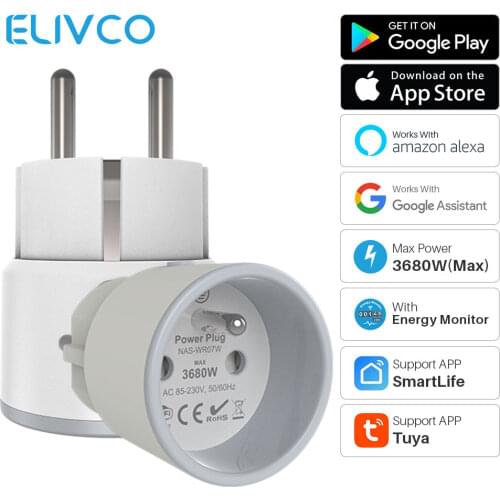 France 16A Tuya Smart Plug Wifi Socket Power Monitor Timing Smart Life APP Voice Control Works With Alexa Google Assistant