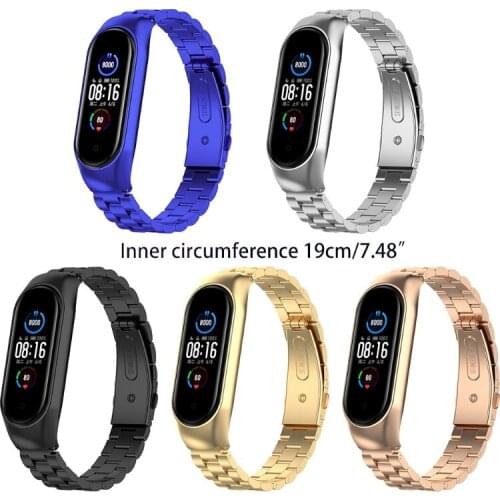 Replacement Bracelet Metal Wristbands Stainless Steel Wrist Strap Watch Band for -Xiaomi Mi Band 6 Mi Band 5