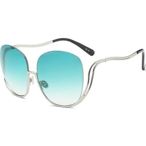 Luxury Semi Rimless Sunglasses Women Vintage Retro Round Sun Glasses Men for Outdoor Oculos Gafas Shades 17070 DF