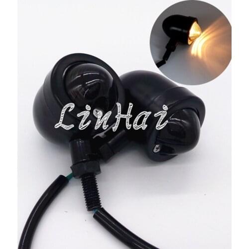 Universal 2X Black With Smoke Lens Bullet Heavy Motorcycle Turn Signals Bulb Indicators Blinkers Lights
