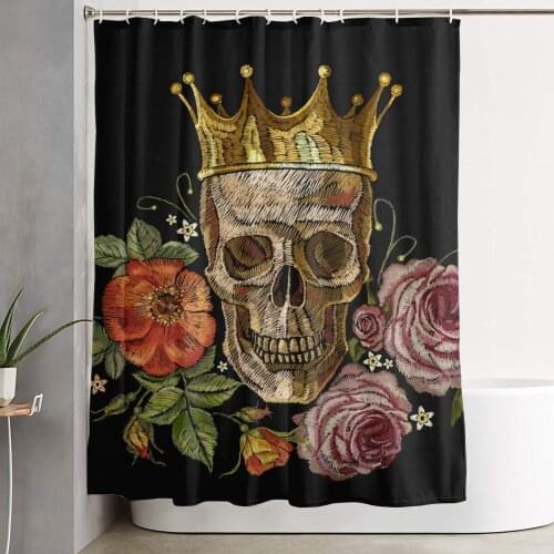 Skull 3D PrintNordic Style Shower Curtain Set HookHome Decoration Bathroom Waterproof Customized Dropshipping Polyester