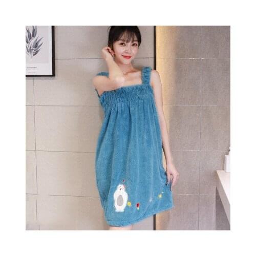 Women Soft Absorbent Bath Skirt Sling Wearable Bath Towel Dress With Pocket Quick Dry Towels For Female SPA Shower Bathrobe