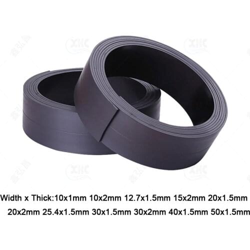 1 Meter Magnetic Strip Flexible Craft Fridge Magnets Tape Width 10/12.7/15/20/25.4/30/40/50mm Thick 1/1.5/2mm