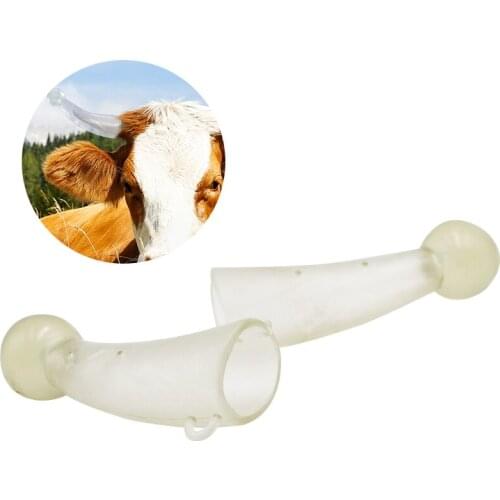 1Pair Silicone Ox Horn Protective Cover Calf Prevent Collision Tool of Cow Top Protection Silicone Horn Protects Animal Supplies