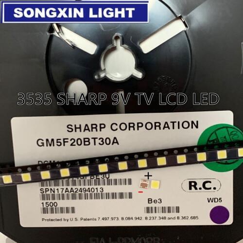 1000pcs For SHARP LED TV Application LCD Backlight 3-CHIPS for Repair TV LED Backlight 1W-3W 9V 3535 3537 Cool white GM5F20BT30A
