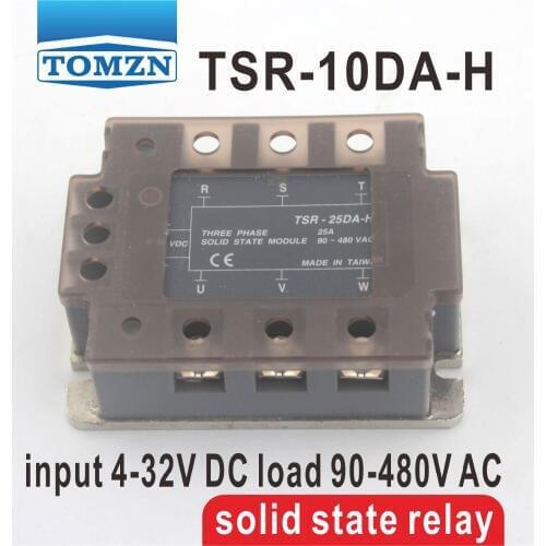 10DA TSR-10DA-H Three-phase High voltage type SSR input 4-32V DC load 90-480V AC single phase AC solid state relay
