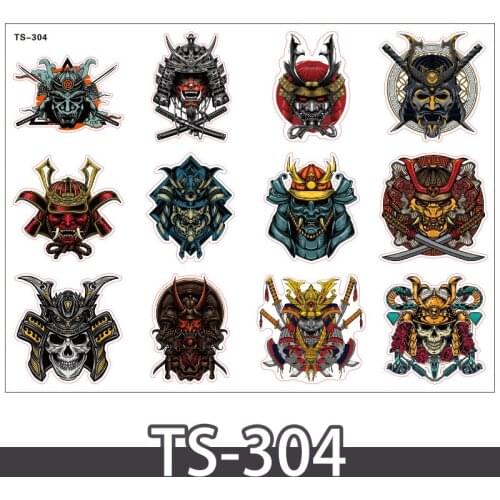 12pcs Japan Samurai Bushido Spirit Style Art Stickers for Mobile Phone Laptop Guitar Suitcase Skateboard Bike Car Decal Stickers