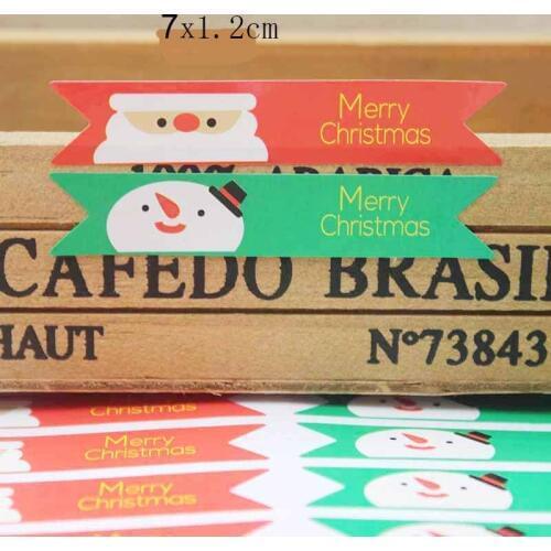 120PCS flag shaped DIY christmas gifts decoration sticker labels mixed style christams series candy favors seal labels