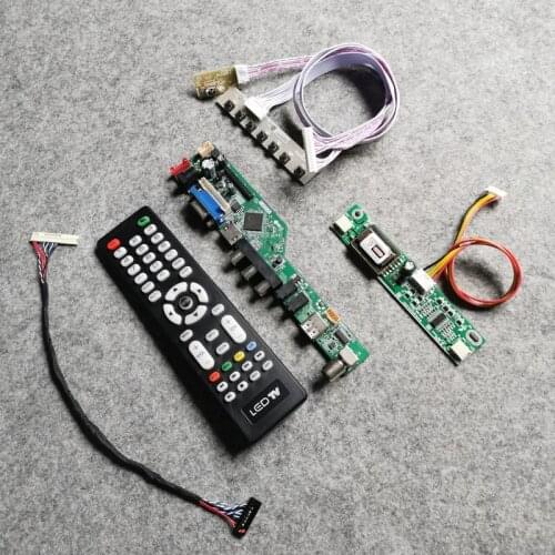 2CCFL 1024*768 kit For LP150X12/QD15XL11/QD15XL15/B150XN05/B150XN06 LVDS 30-Pin VGA+AV+USB LCD display control board screen