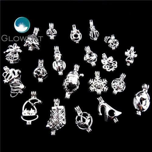 21874 Christmas Gift Beads Cage Jewelry Making Locket Pendant Essential Oil Aromatherapy Pearl Cage Akoya Oyster