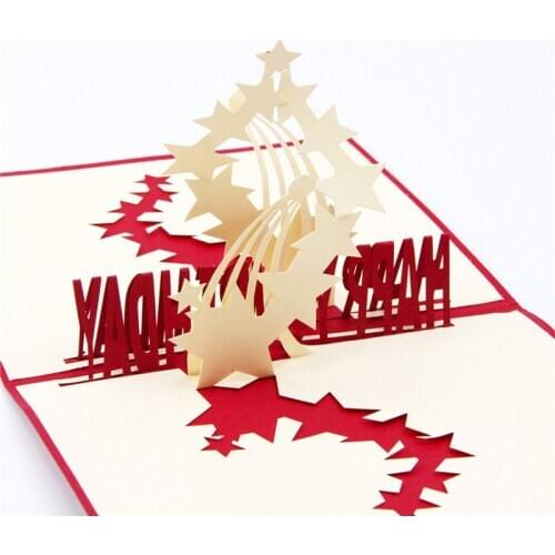 3D Laser Cut Handmade Carving Stars in the Sky Paper Invitation Greeting Cards PostCard Happy Birthday Party Kids Creative Gift