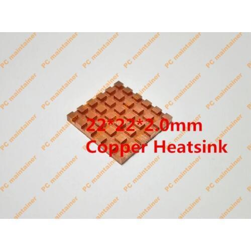5PCS/lot Ultra-thin break trough pure copper memory chip heatsink MOS copper heatsink routing 22*22*2.0mm Copper radiator