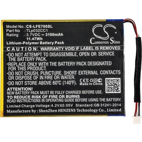 Cameron sino 3100mah battery for LEAPFROG 31576 Epic 7 LEAPFROG TLp032CC1