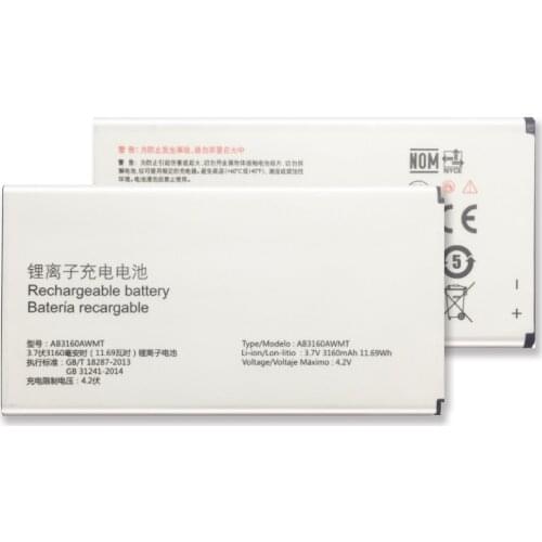 For Philips E570 E571/for XENIUM CTE570 CTE57 Smart Mobile Phone AB3160AWMT Rechargeable Li-ion Battery 3160mAh For Philips E570