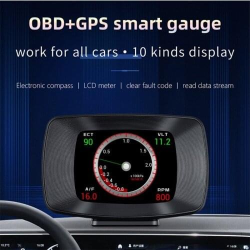 Car Head-Up Windshield Display OBD HUD LED Projector Speed Warning System P13 Alarm Meter Gauge Voltage for t.u.k