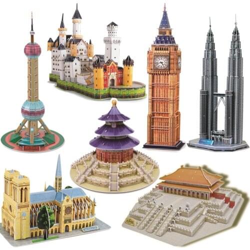 Large 3d Three-dimensional Puzzle Gemini Temple of Heaven Taihe Temple Building Model Children Diy Assembled Toy Gift P272