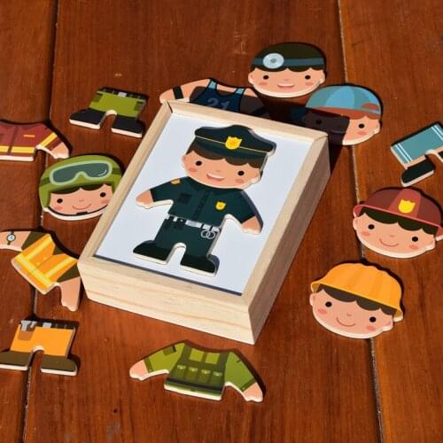 Wooden Magnetic Puzzle Toys Children 3D Puzzle Figure Animals Drawing Board Learning Wood Toys Gifts Juguetes Boy Toys BK50PT