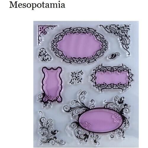 DIY Scrapbooking Albums Bud Silk Lace Photo Frame Stamp Seal Transparent Silicone Stamp Seal Decorative Sheets Art Crafts Sewing