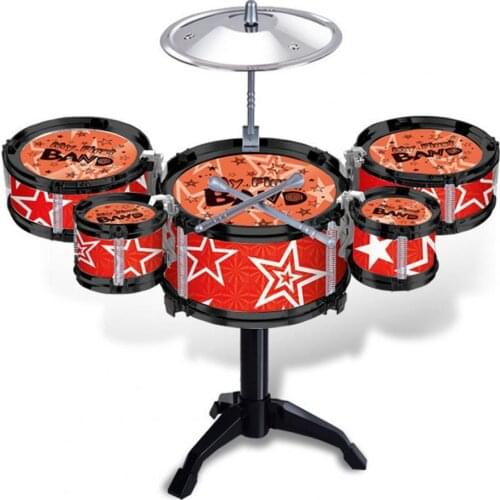 Jazz Drum Music with 5 Drums Sets Kids Musical Toys Simulation Childrens Educational Instrument Gifts for Boys Girls