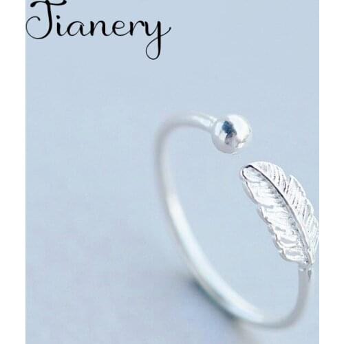 Luxury Brand Feather Rings For Women Wedding Statement Jewelry Valentines Gifts Lover Finger Ring 2021