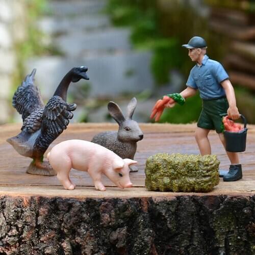 Animal Model Of Simulated Happy Farm статуэтки для интерьера Solid Ornament Micro Landscape для дома Childrens Toys Decoration