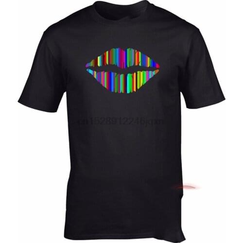 Rainbow Kiss Dj Techno Lgtbq Lgtb Club Dance Music Rave Festival Retro T-Shirt Homme Plus Size Tee Shirt