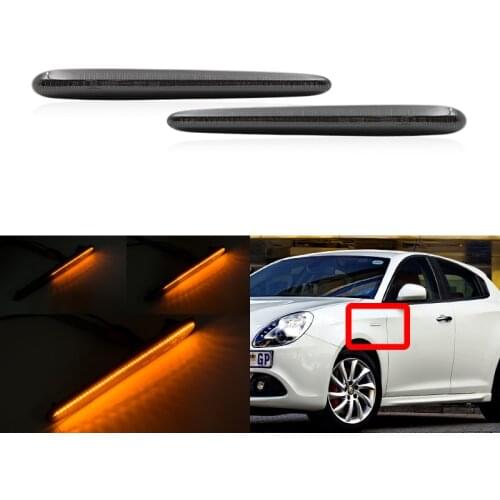 Smoked Dynamic Flowing Turn Signal Indicator Blinker Led Side Marker Light For Alfa Romeo Giulietta 940 Juliet Veloce 10-21