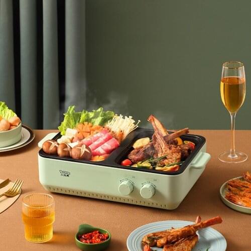Korean electric oven, household indoor barbecue pot, barbecue plate, small electric barbecue plate, fried, roasted and rinsed