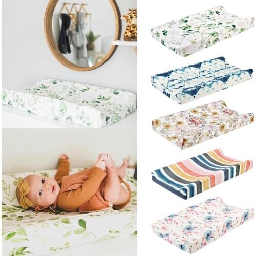 Baby Nursery Diaper Changing Pad Cover Changing Mat Cover Flowers printing Washable Changing Table Cover Baby Care Accessories