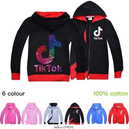 Tik Tok Kids The Clothes Boys Jackets Children Hooded Zipper Windbreaker Fashion Print Coat Infant Waterproof Hoodies for Girl