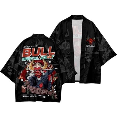 Summer Flower Printed Couple Japanese Style Samurai Kimono Pants Suit Streetwear Men Women Cardigan Japan Harajuku Clothes