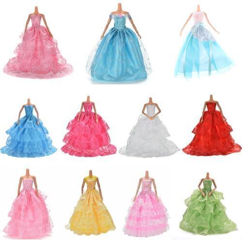 Multi Styles Handmade Princess Evening Party Dress for Doll Elegant Lace Multi Layers Wedding Doll Luxury Doll Dress