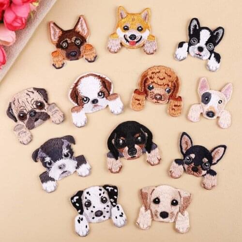 Hand-burned edge puppy head clothes decorative patch stickers for Clothing Patches Iron On Clothes Embroidery Applique Accessory