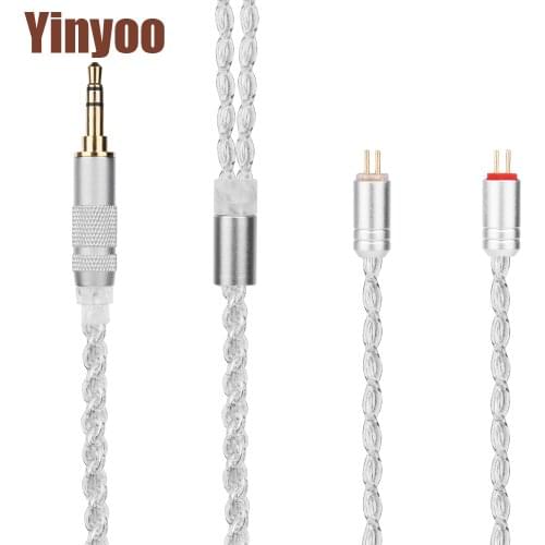 AK Yinyoo H3 H5 4 Core Upgraded Silver Plated Cable Earphone Cable With MMCX/2Pin ZST AS16 ZS10 PRO TRN X6 V80 V90 BLON BL-03