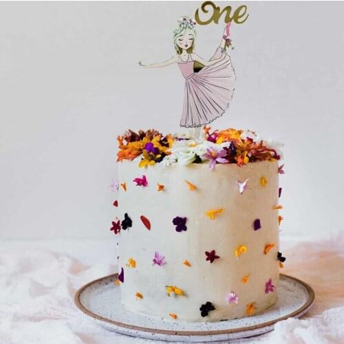 Baby Girls 1st Happy Birthday Cake Topper Cute Dancing Girls One Birthday Cake Topper For 1st Birthday Party Cake Decorations