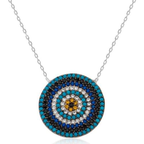 Silver Evil Eye Women Necklace