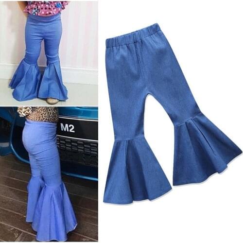 Mommy and Me Matching Jeans Girls Summer Clothes Mom Daughter Pants Denim Family Look Flared Trousers Women Children Leggings