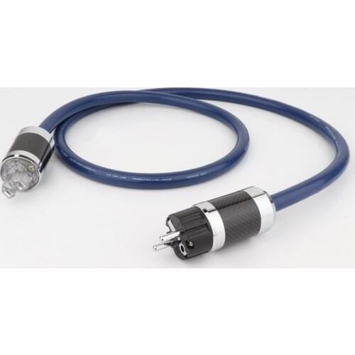 Hi-end OCC Copper AC Power Cable High Quality EU Mains Power Cord Cable Rhodium Plated Carbon Fiber Schuko Plug Cable