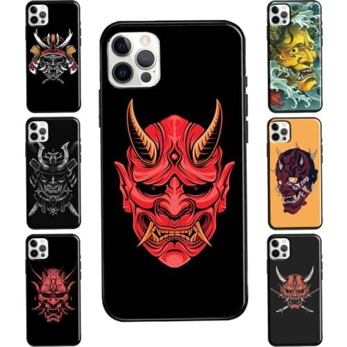 Japanese Samurai Oni Mask For iPhone 12 Pro Max 12 mini Case For iPhone 11 Pro XS Max 7 8 Plus SE 2020 X XR Cover