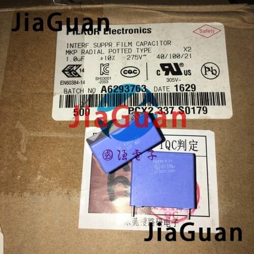20PCS NEW BC PILKOR MKP337 PCX2 337 1UF 275V P22.5MM blue Safety film capacitor PCX2 105/275VAC MKP 337 1.0UF 105K 275VAC
