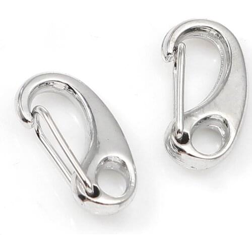 DoreenBeads Fashion Zinc Based Alloy Lobster Clasp Findings Metal Jewelry DIY Findings Components Charms16mm x 8mm, 4 PCs