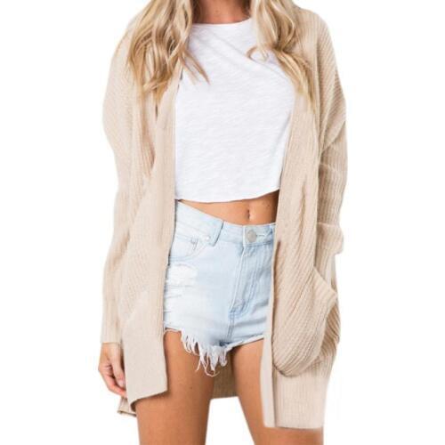 Women Long Sweater Cardigan With Pockets Autumn Winter Oversized Knitting Loose Coat Abrigos Mujer Invierno Ez