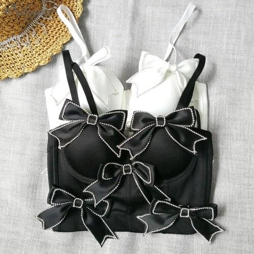 Ailigou Black White Sexy Bowknot Women Vest Square Collar Sleeveless Spaghetti Strap Slim Top Vest Women Clothes 2021 New