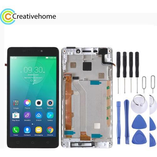 LCD Screen and Digitizer Full Assembly with Frame for Lenovo Vibe P1m P1ma40 P1mc50(White)