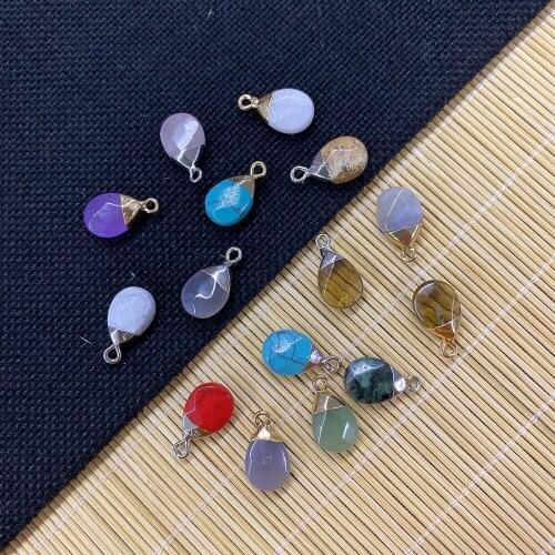 Natural Stone Pendant White Turquoise Blue Turquoise for IDY Jewelry Making Exquisite Pendant Necklace Bracelet Size 10x17mm