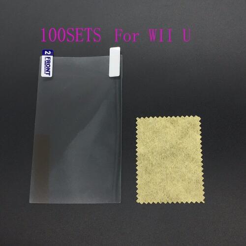 100SETS Clear Anti-Scratch Screen Protector Film For Nintendo Wii U Gamepad Remote Controller Guard Films